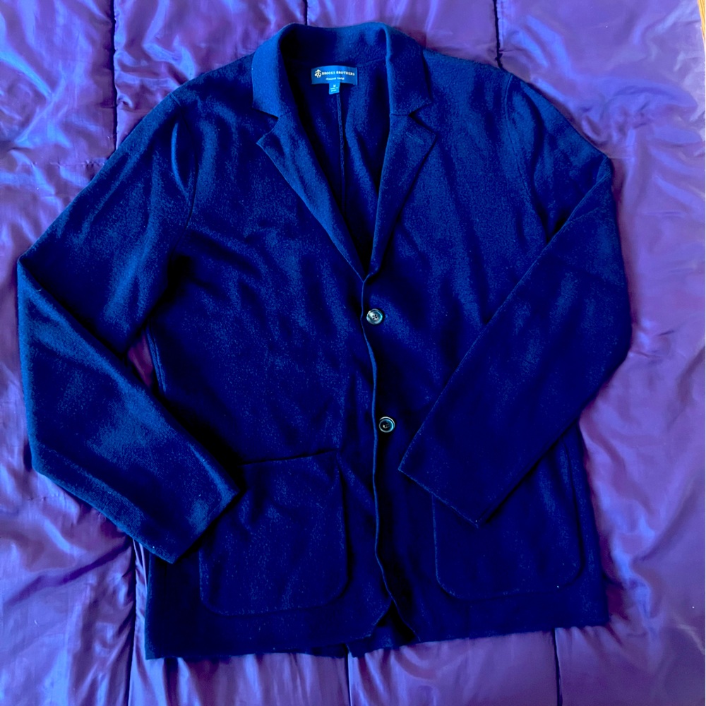 Brooks Brothers blazer style cardigan medium Italian yarn